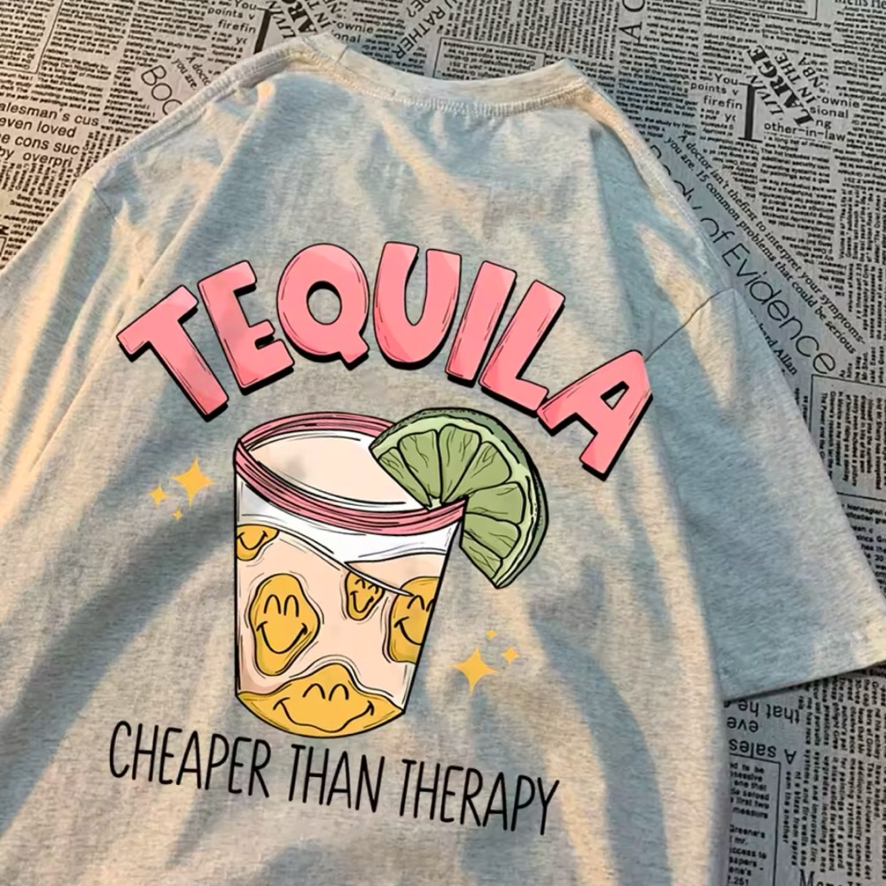 🍋‍🟩Unisex “Tequila, Cheaper Than Therapy” Tee 🍋‍🟩
